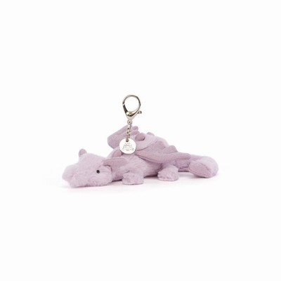 Jellycat Lavender Dragon Bag Charm Australia | 328640VJM